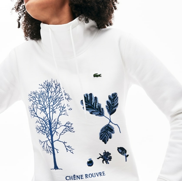 LACOSTE Drawstring-Collar Herbal-Print Sweatshirt - Picture 4 of 13